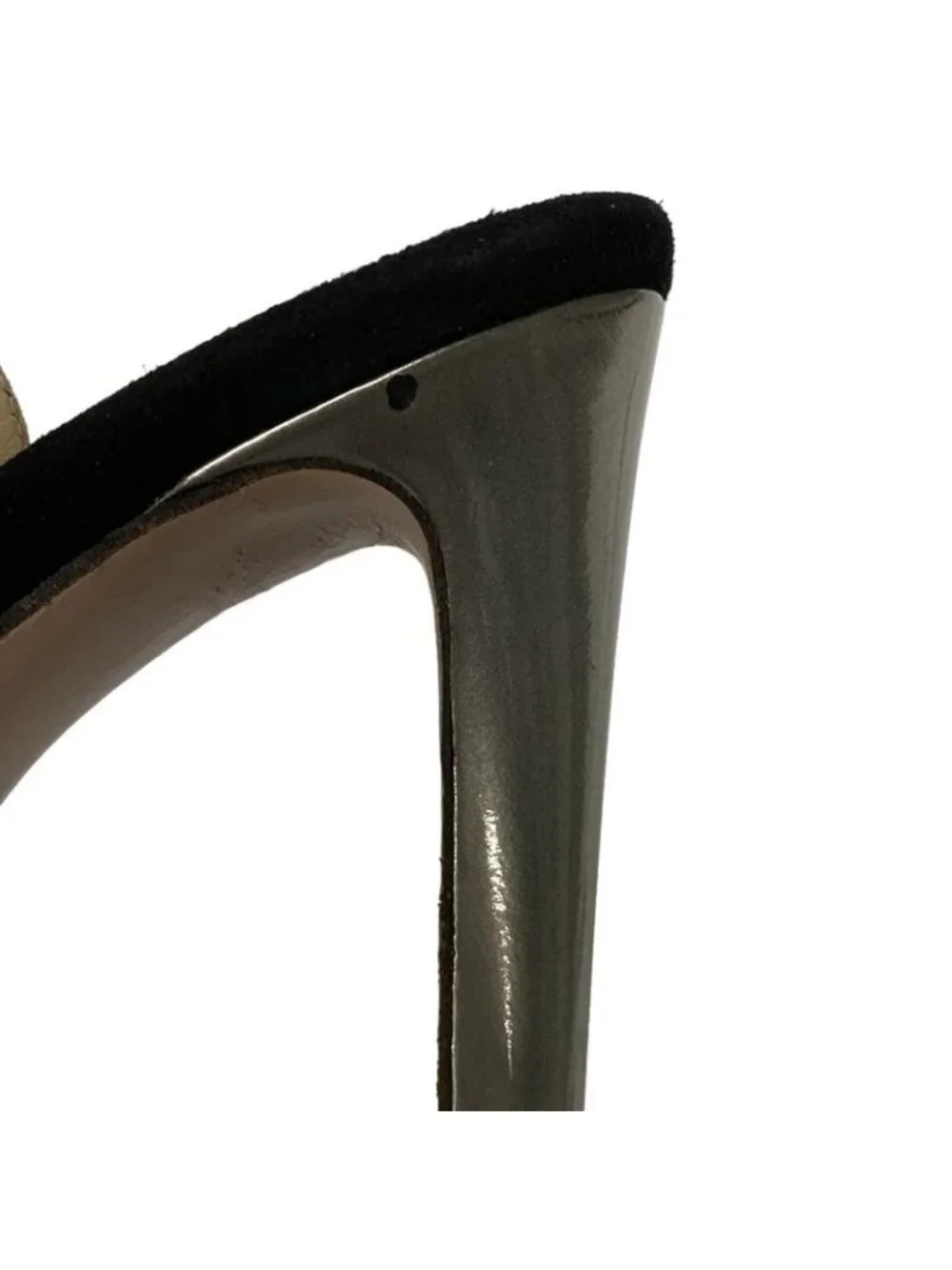 Prada Mule 37 Black Silver High Heels Leather - Picture 8 of 10